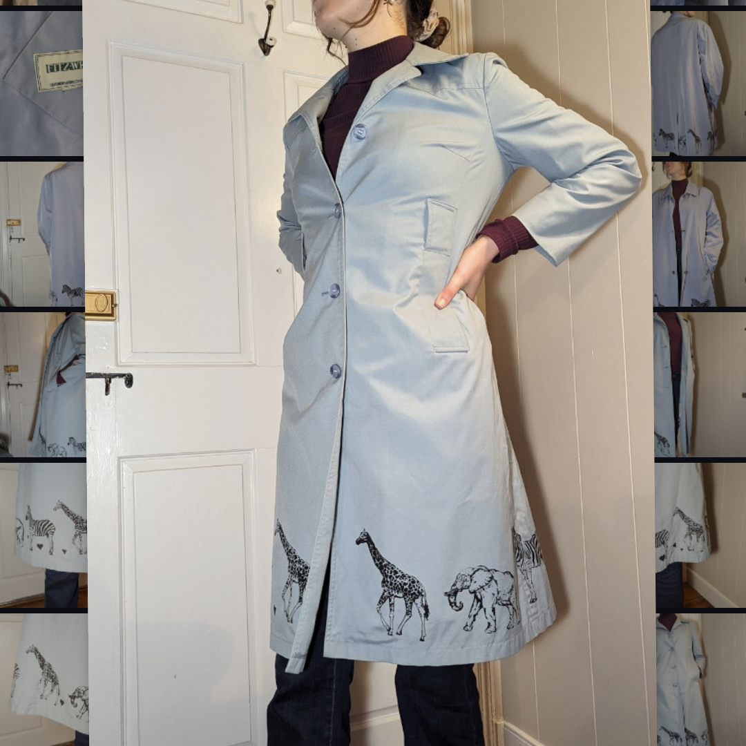 Vintage Light Blue Trench Coat