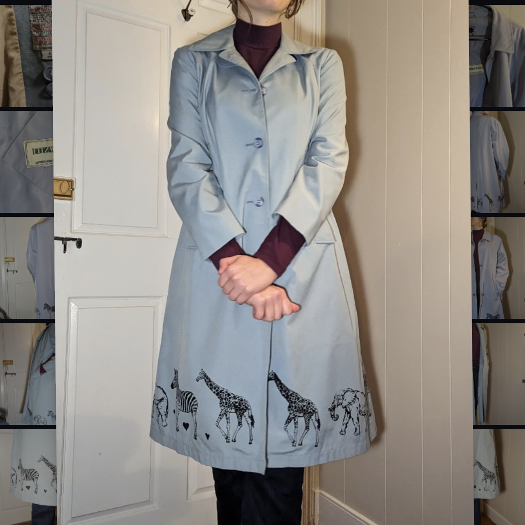 Vintage Light Blue Trench Coat