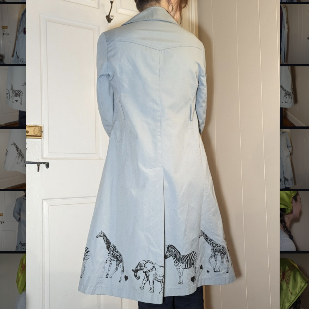 Vintage Light Blue Trench Coat
