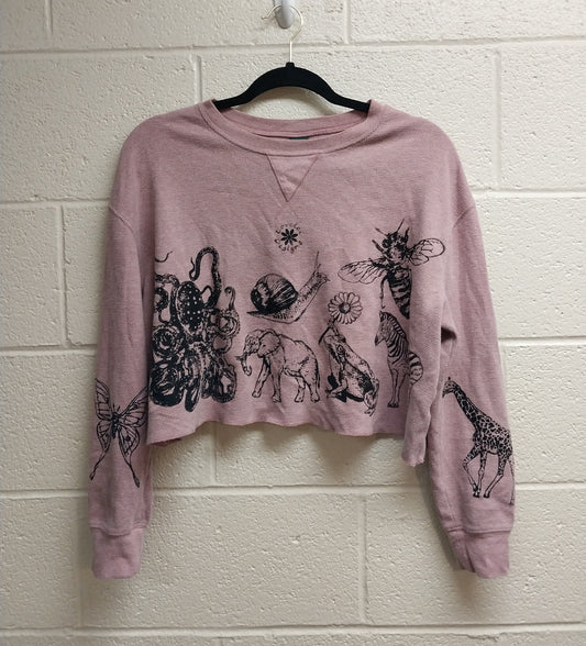 Cropped Large Pink Long-sleeve