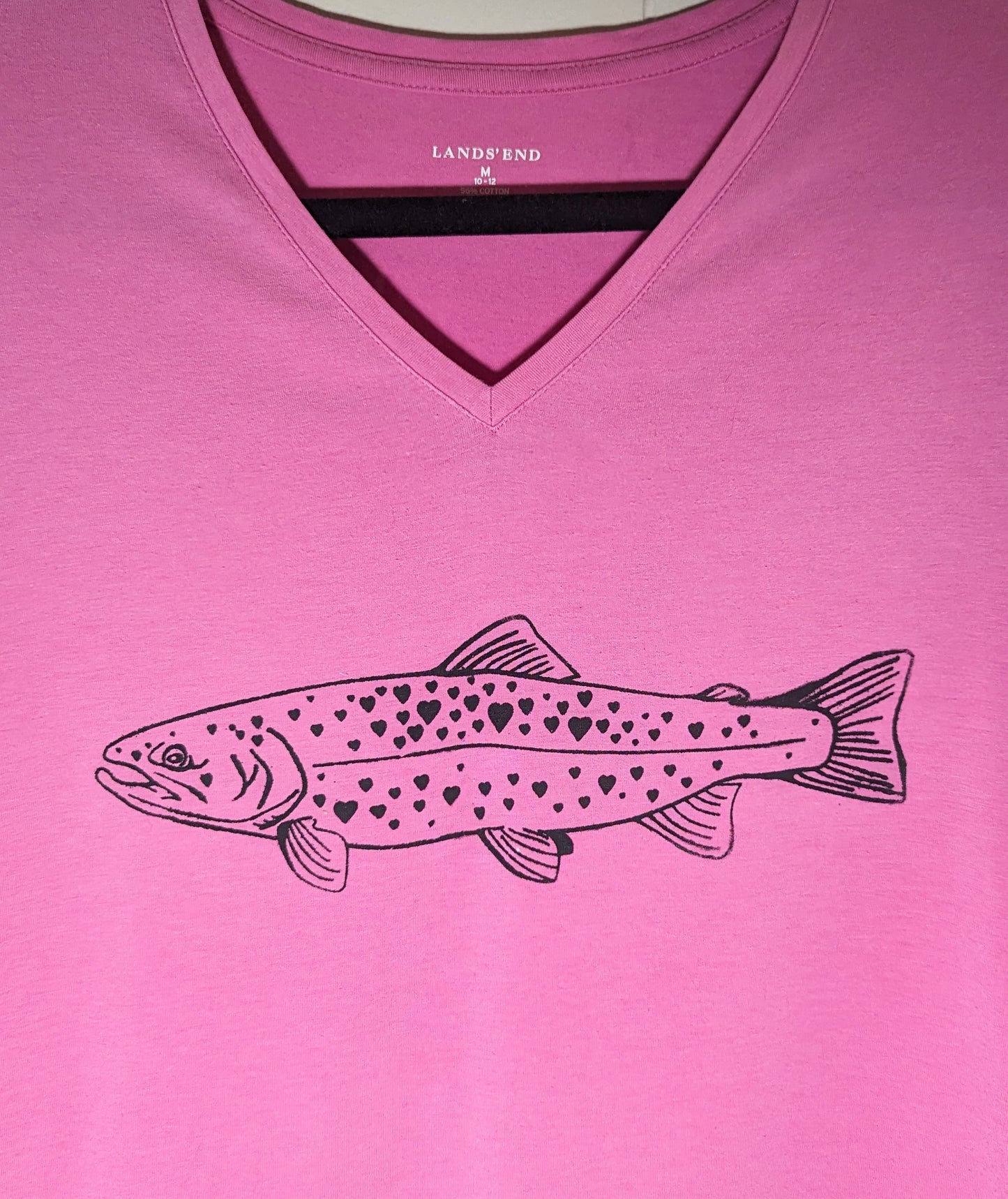 Valentines Trout shirt women's medium