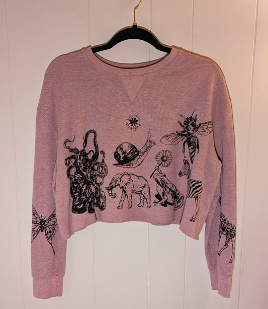 Cropped Large Pink Long-sleeve