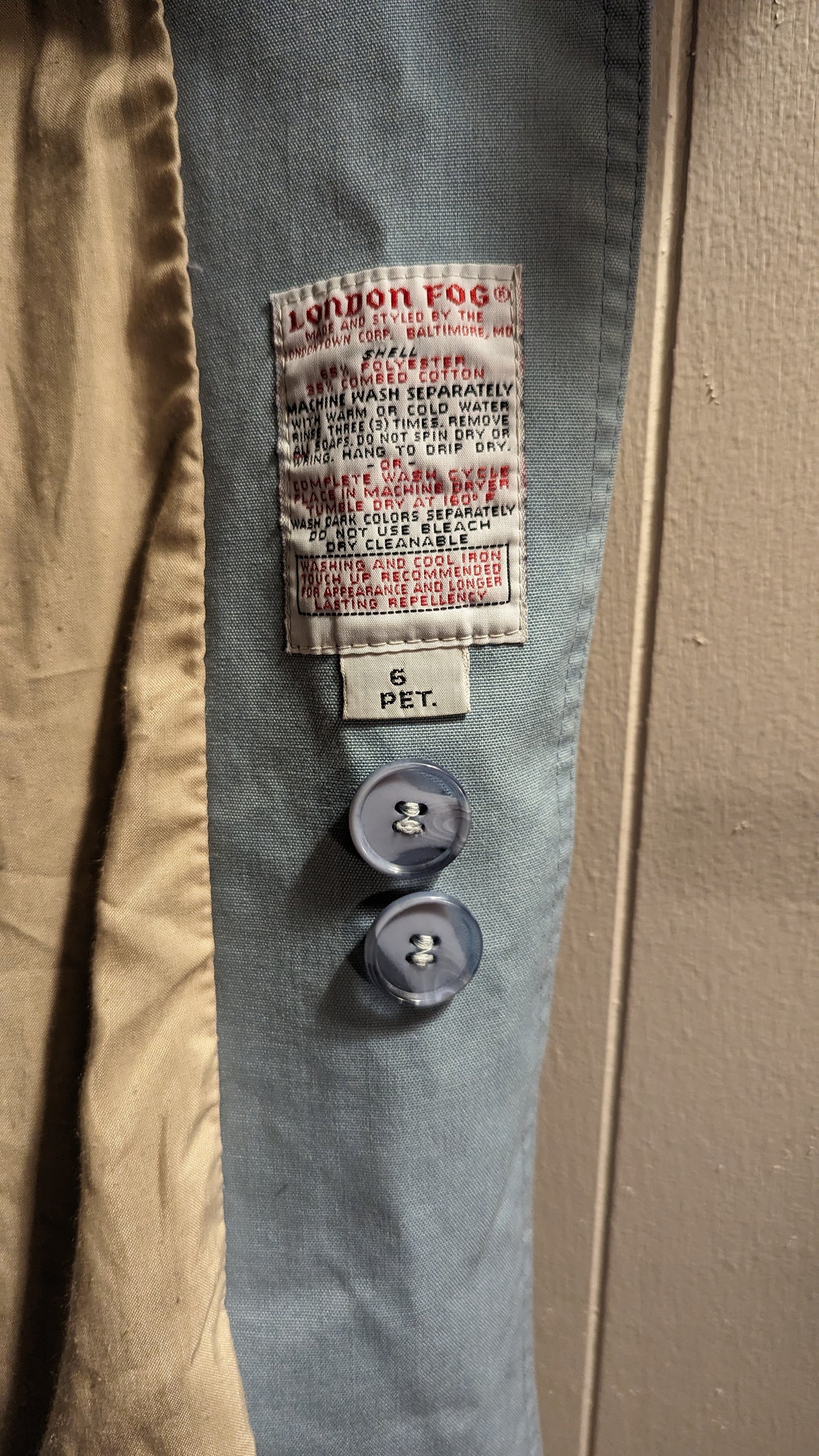 Vintage Light Blue Trench Coat